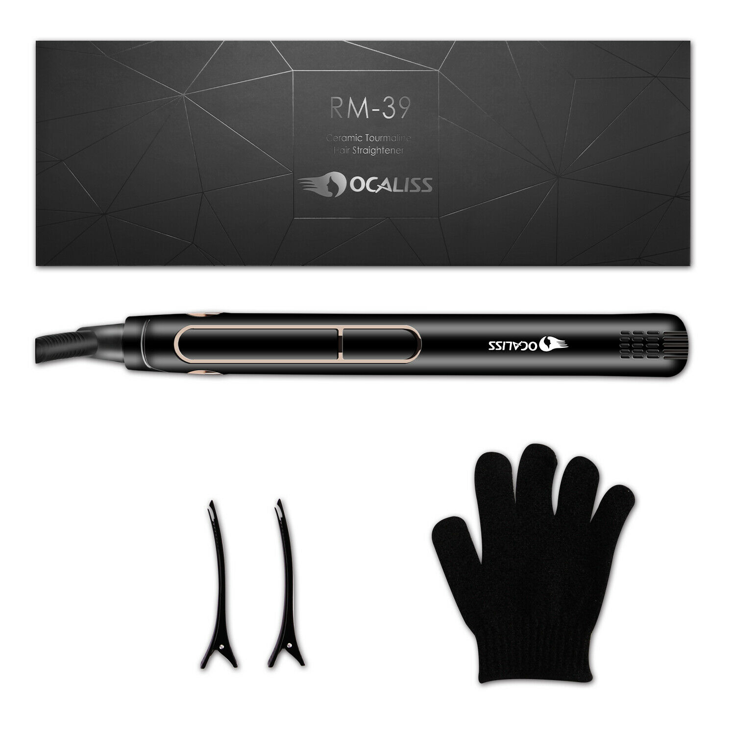 Ocaliss 39 Wide Plates Hair Straightener Curler Ceramic Flat Iron Keratin Straightening Curling Irons Styling Tool: RM-39-EU