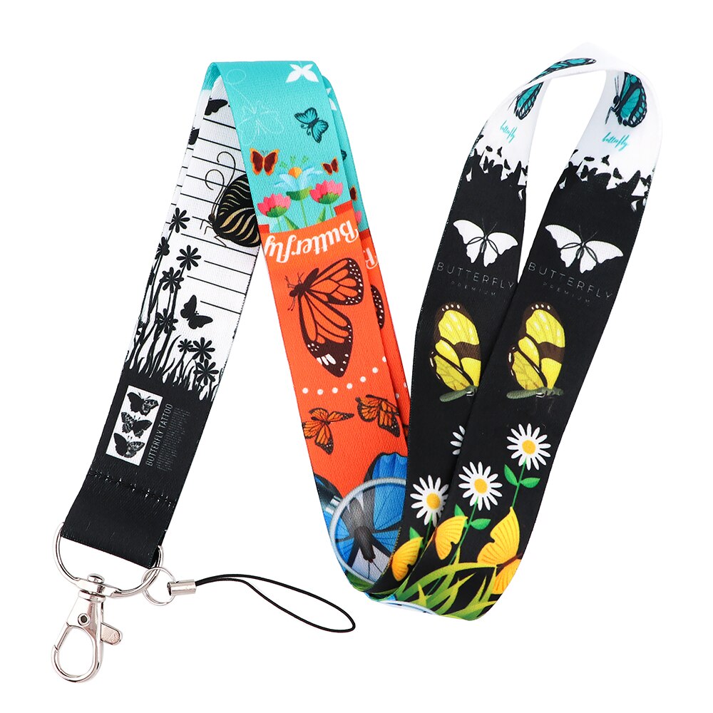 LX997 Schmetterling Schlüsselband Keychain Nacken Gurt für Schlüssel Ich würde Karte Halfter Schlüssel Schnur Hängen Seil Lariat Telefon Riemen Zubehör: 8