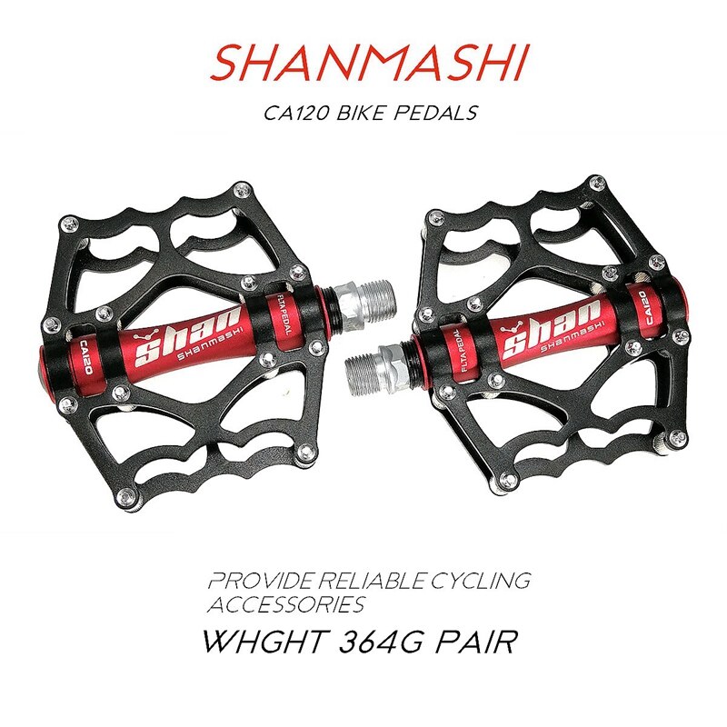 SHANMASHI Ca120 MTB Mountain Bike Pedals Aluminum Alloy CNC Bike Footrest Big Flat Ultralight Cycling BMX Pedal,Green