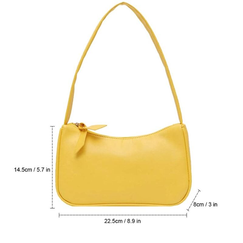 Frauen Mädchen Retro Achsel PU Leder Handtasche Schulter Tasche Baguette Tote Geldbörse