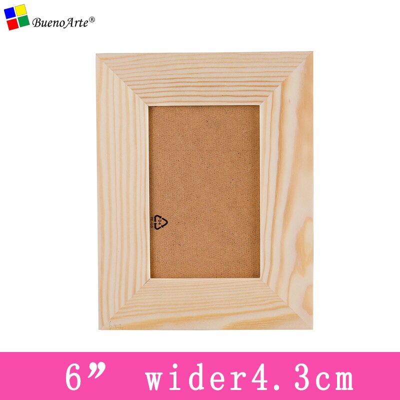 5PCS 6” solid wood photo frame wood base，diy mosaic base hand craft 6 inch: 6 inch winder 4.3cm