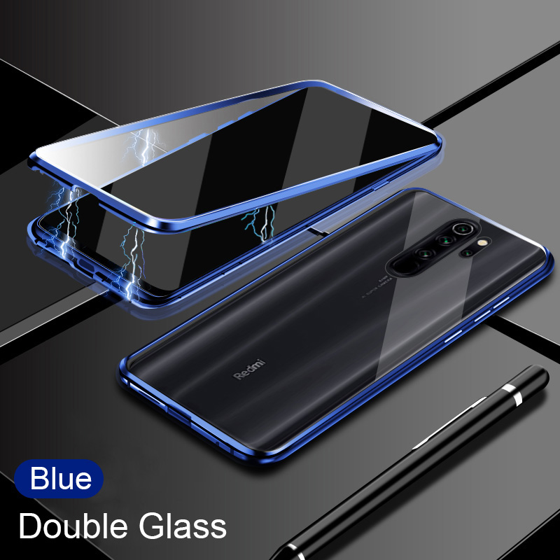 Funda para teléfono redmi 8 8a Magnetic Filp para Xiaomi redmi note 7 8 Pro 360 ° funda completa redmi 8 note7 note8 pro note 7pro funda: redmi note 8 pro / Blue