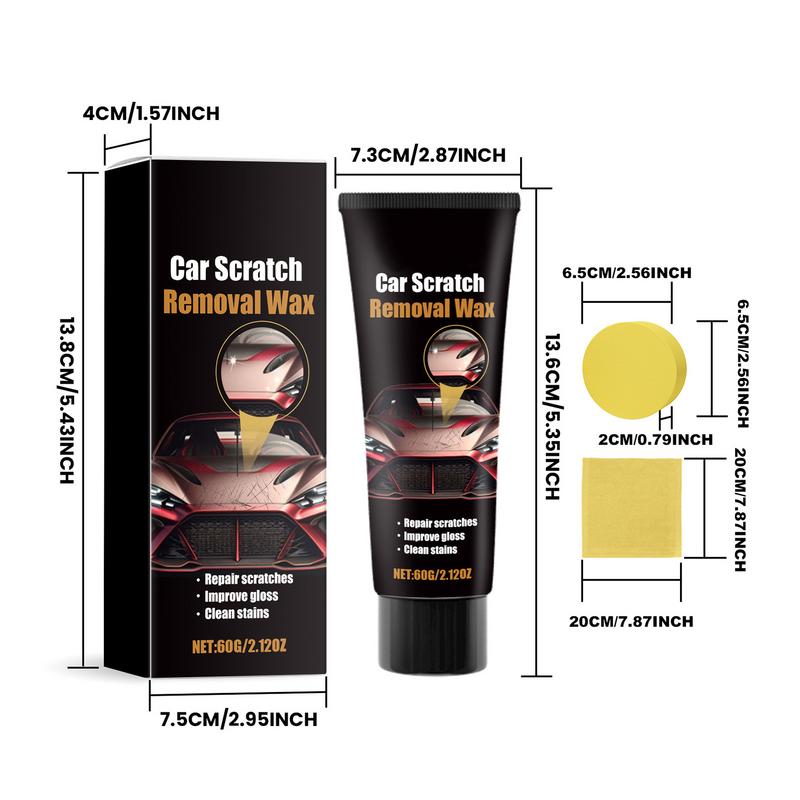Quick Scratch Eraser Kit Car Scratch Remover Repair Paste Rubbing Compound Car Care Kit Towel & Sponge Included