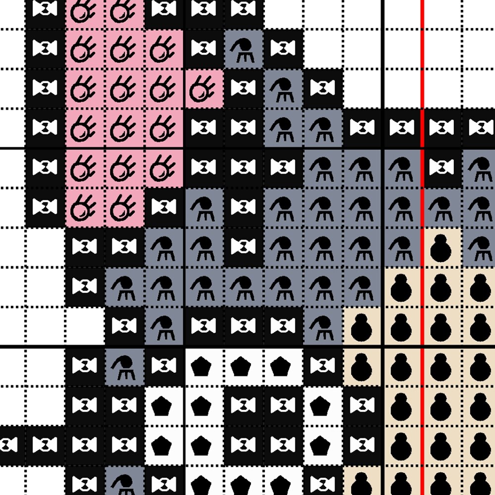 Cat Cross Stitch Pattern Chart DMC Symbol Color Chart