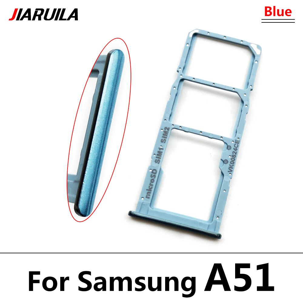 5 sztuk/partia dla Samsung A12 gniazdo karty SIM taca uchwyt czytnika SD dla Samsung A12 A31 A51 A71 taca karty Sim podwójny uchwyt atacado: A51 Blue Dual