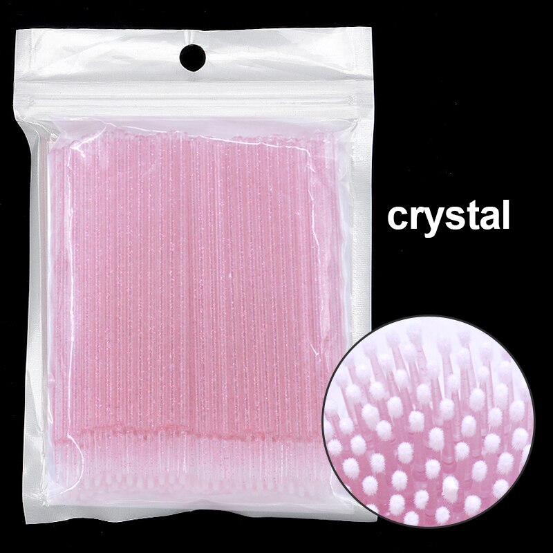 Kekelala 100Pcs/Fles Wimper Extension Wattenstaafjes Lash Lift Lijm Remover Applicators Microblade Make Micro Borstels Tool: 100pcs crystal pink