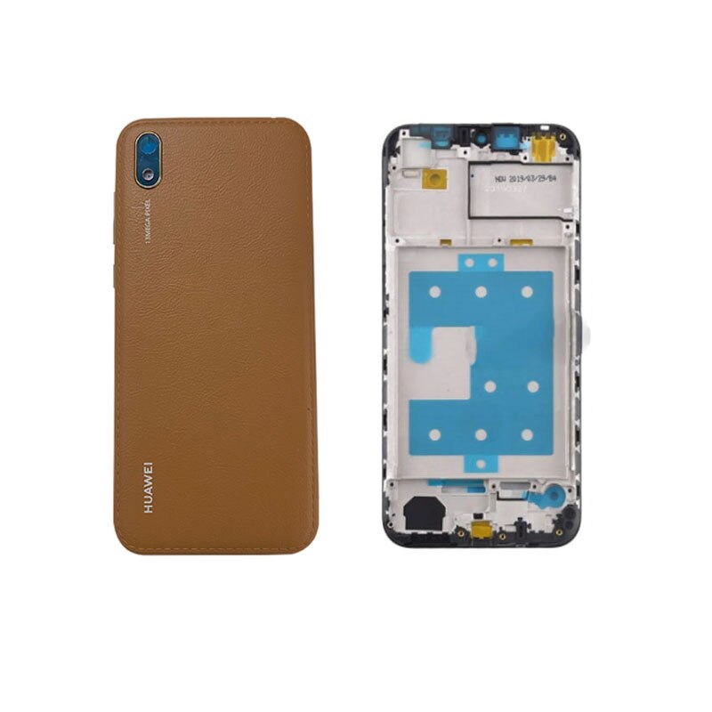Carcasa LCD de 5,71 pulgadas para Huawei Y5 , marco frontal y medio, soporte + cubierta trasera de batería, AMN-LX9 LX1 LX2 LX3: full set  gold