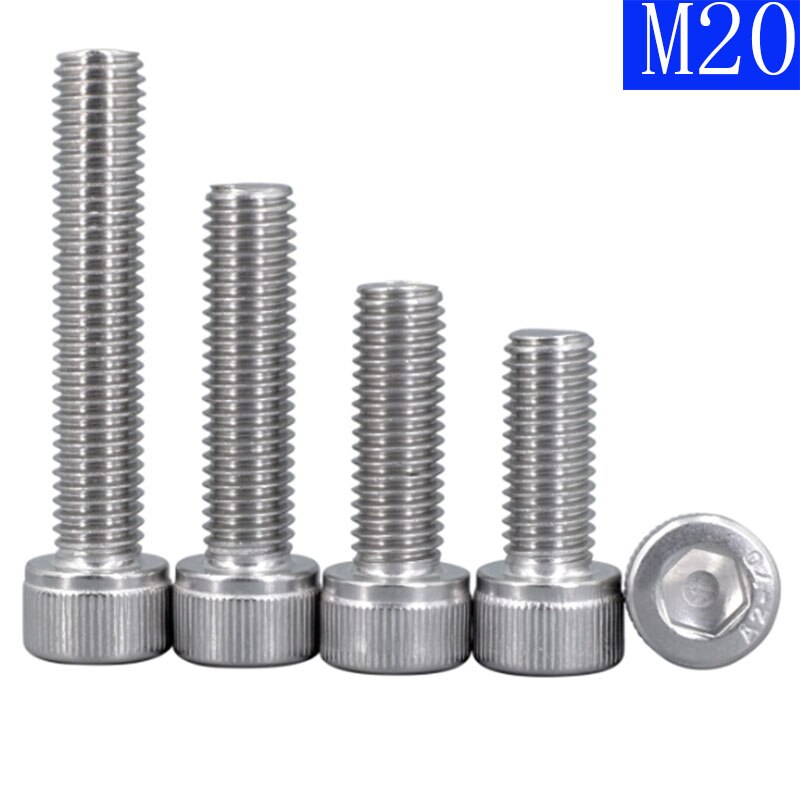 M20 - 2.5 20mm 304 Stainless Steel SOCKET HEAD Caps Screws Allen Hex Socket Cap Head DIN 912 A2 / 70 , 2 Coarse