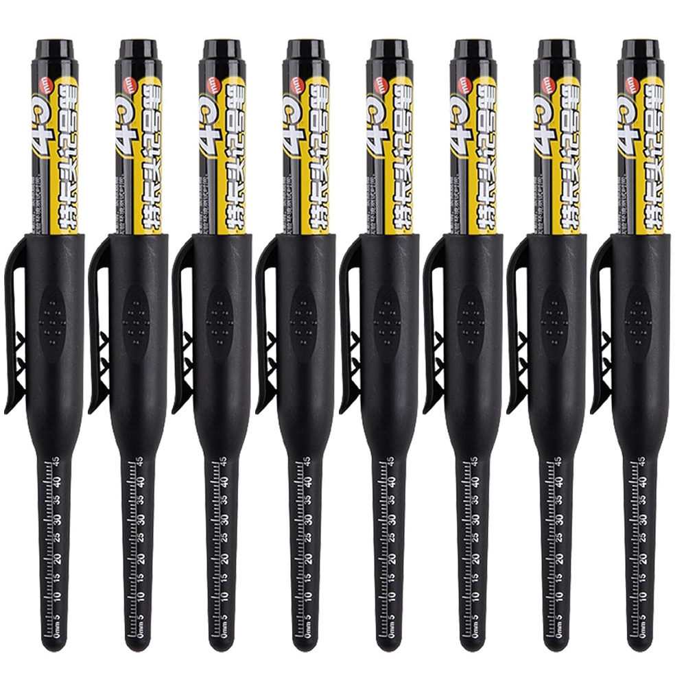 2-8Pcs 45mm Waterproof Long Head Nib Deep Hole Markers Pen Tile Carpenter Pen Multi-purpose for Woodworking Black/Blue/Red Ink: SKY BLUE