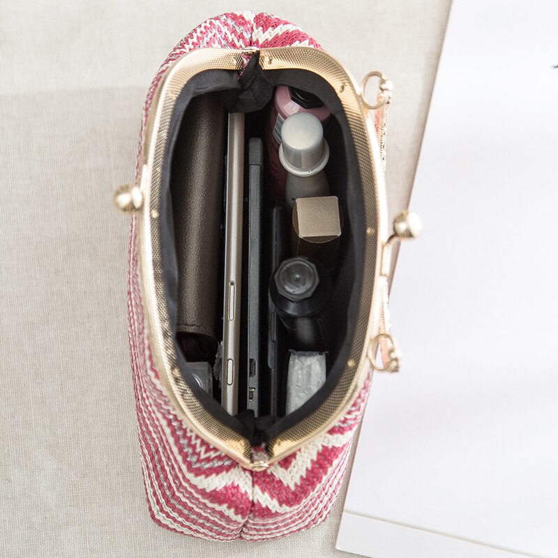 YBYT nacional paja bandolera para mujeres bolsos de lujo Bolsos De Mujer patchwork mujer cadena bolso de hombro