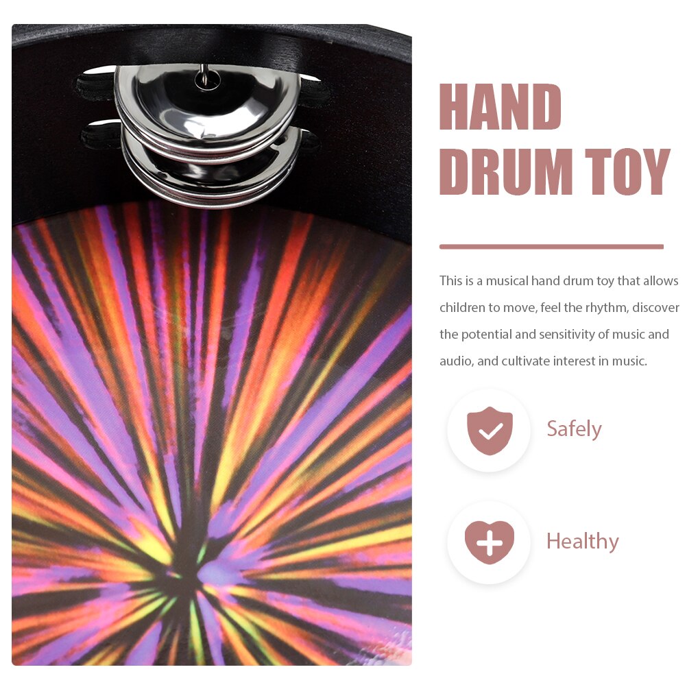 Bell Drum Percussion Hand Drum Percussion Instrument Hand Tambourine for Playing