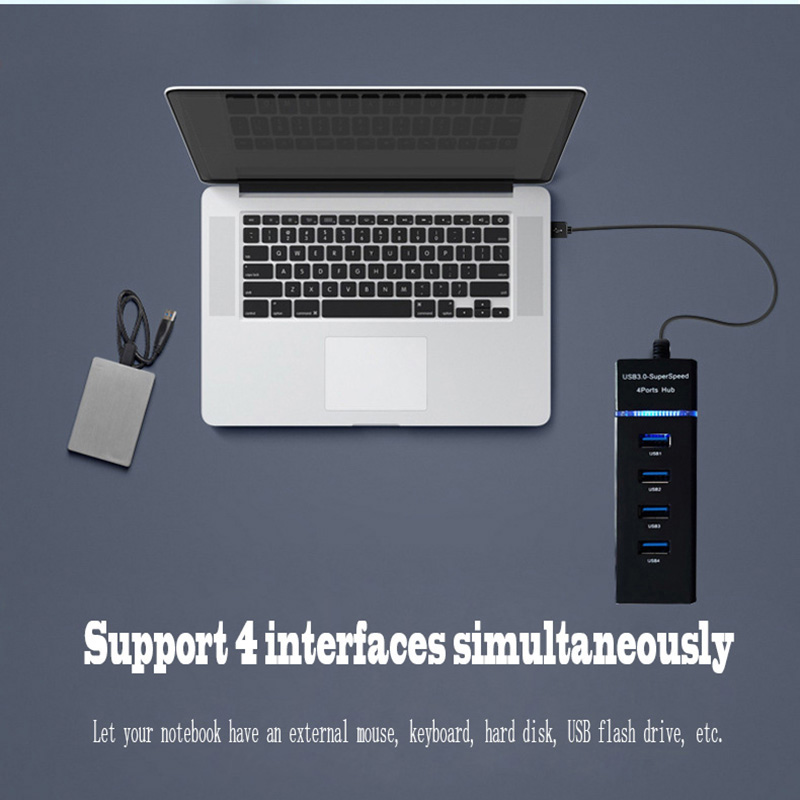 4 Ports High Speed USB 3.0 HUB High-Speed USB 3.0 Multi HUB Splitter Expansion For Macbook Desktop PC Laptop Adapter USB 3.0 HUB