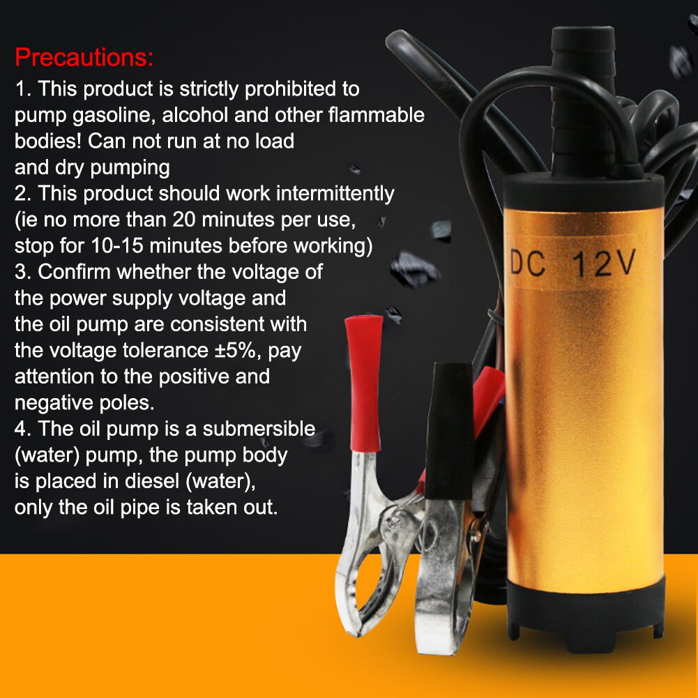 12V/24V Car Electric Oil Pump Diesel Fuel Water Oil Transfer Submersible Pump with On/Off Switch Oil Engine Transfer Pump