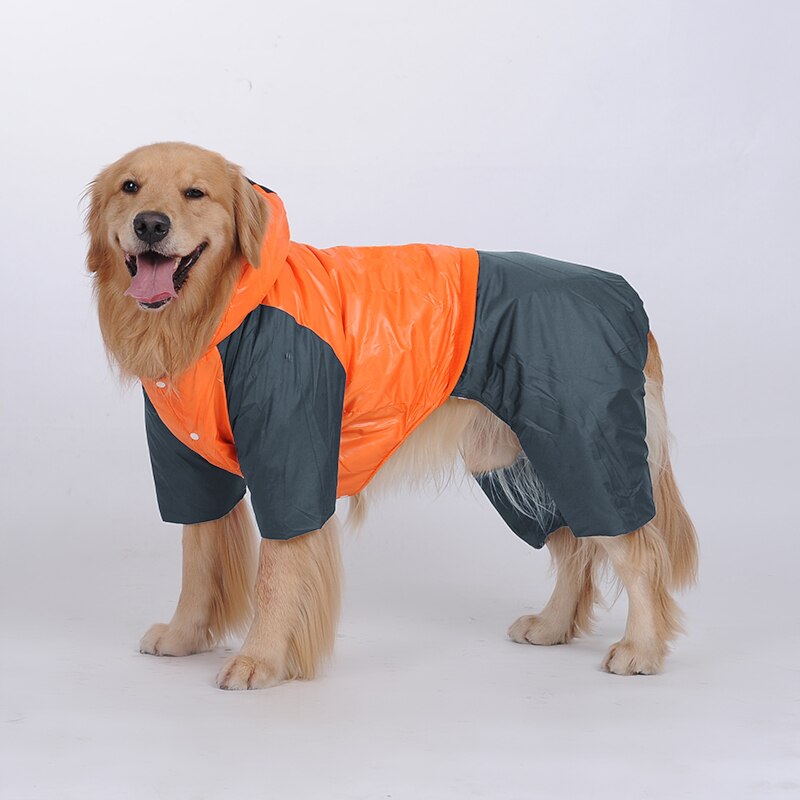Large Dog Clothes Winter Big Dog Clothing Outfits Jumpsuit Samoyed Husky Labrador Doberman Golden Retriever Clothes Costumes: Orange / S