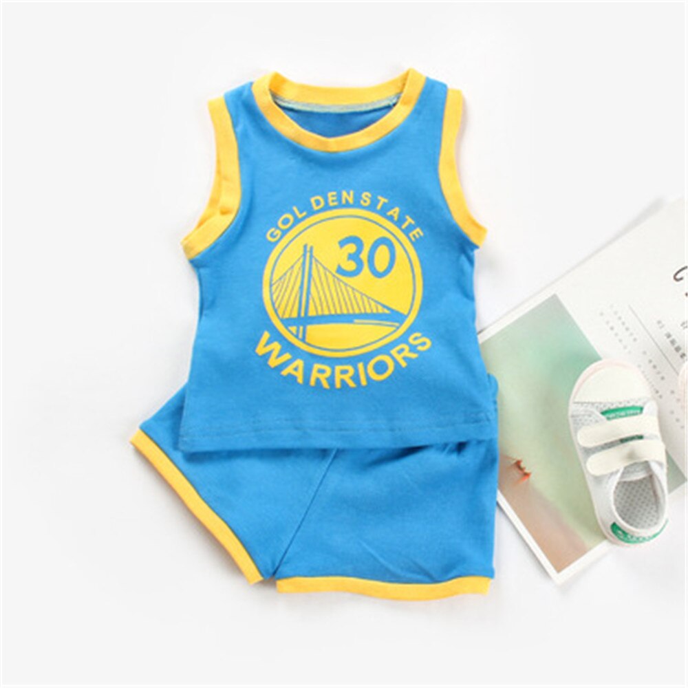 Træningsdragter baby sommer baby drenge tøj sæt børn basketball dragt 2 stk ærmeløse bomuld shorts newborn sports sæt