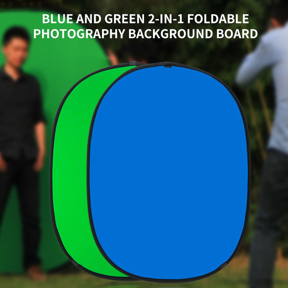 Reflector Blauw En Groen Scherm Chromakey Foto Studio Light Reflector Voor Fotografie 100*150Cm Ovale Inklapbare Draagbare