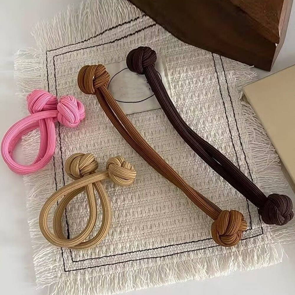 Gomas elásticas para el pelo con nudo Simple para mujer, soporte para cola de caballo, bandas de goma gruesas, diademas de Color sólido, accesorios para el cabello