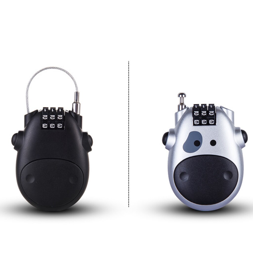 Retractable Code Combination Lock Steel Cable Wire Bike Luggage Safety