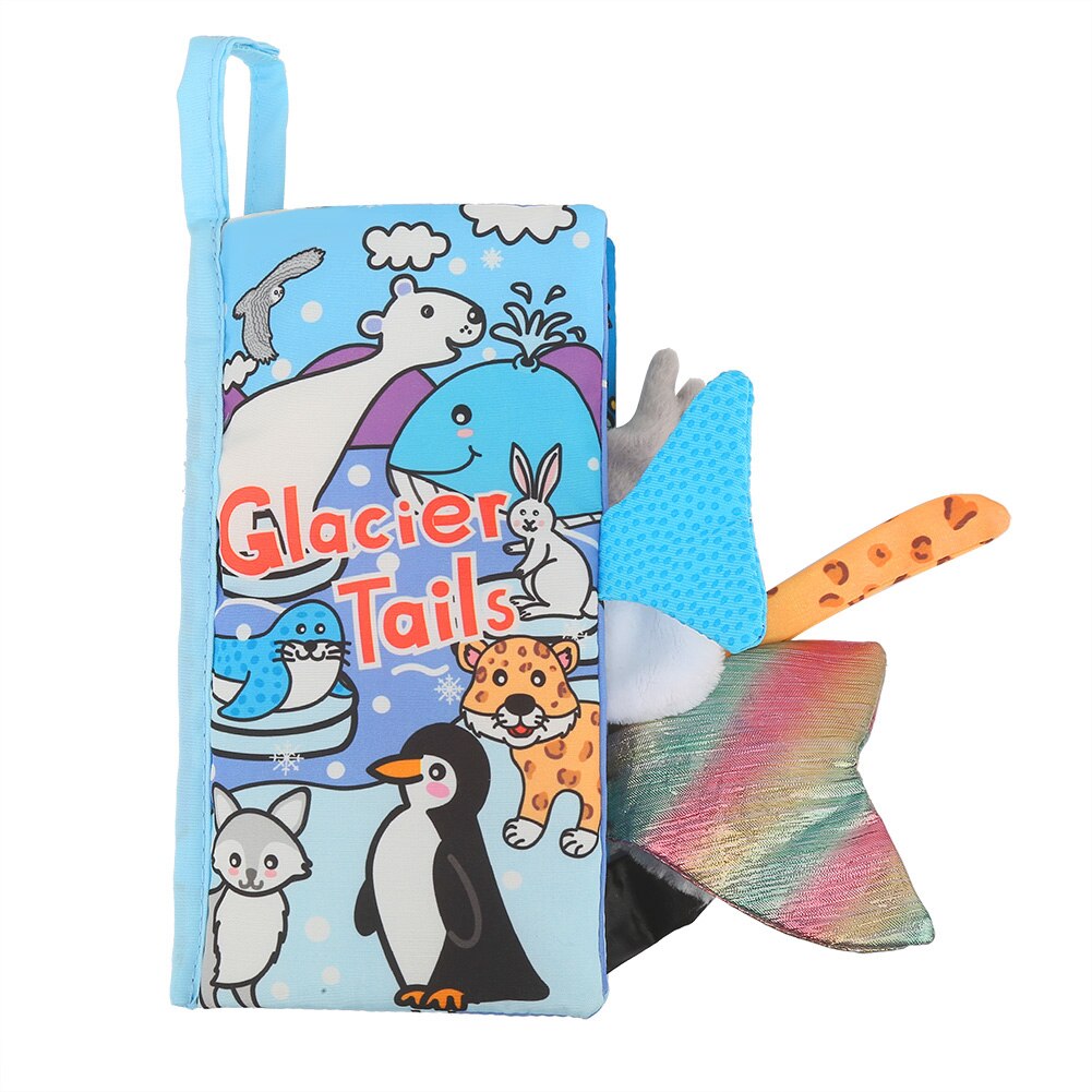 0-2 y frühfördernde lernhilfen babybuch frühpädagogik aktivität #39 tier- und schwanzbuch (blauer gletscher) weiches stoffmaterial: Grün
