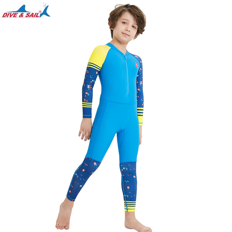 Lycra Dive Skin Wetsuit for Kids Boys Girls One Piece Swimsuit Full Body Sun UV Protection UPF 50+ Swimwear Bath Suit Children