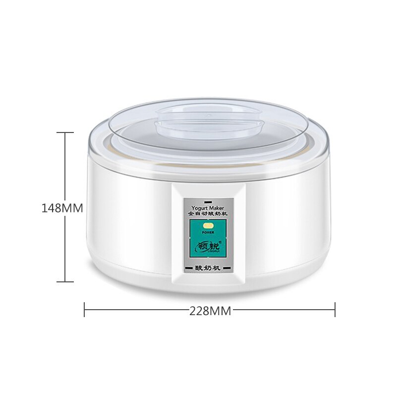 1.5l automatisk yoghurtmaskine med 7 dåser multifunktionel liner i rustfrit stål natto risvin marineret yoghurtmaskine
