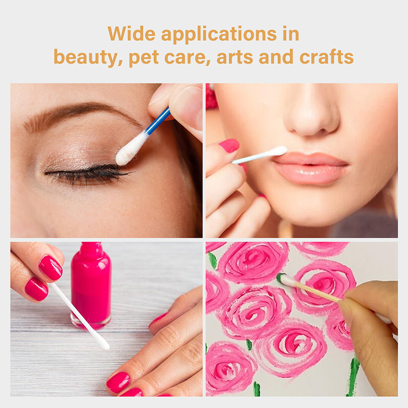 WUTA 25 hisopos de algodón, bastoncillos de esponja de doble punta, bastoncillos de algodón para teñir el acabado del borde del cuero, pintura de bordes DIY, aplicar pegamento, herramientas artesanales