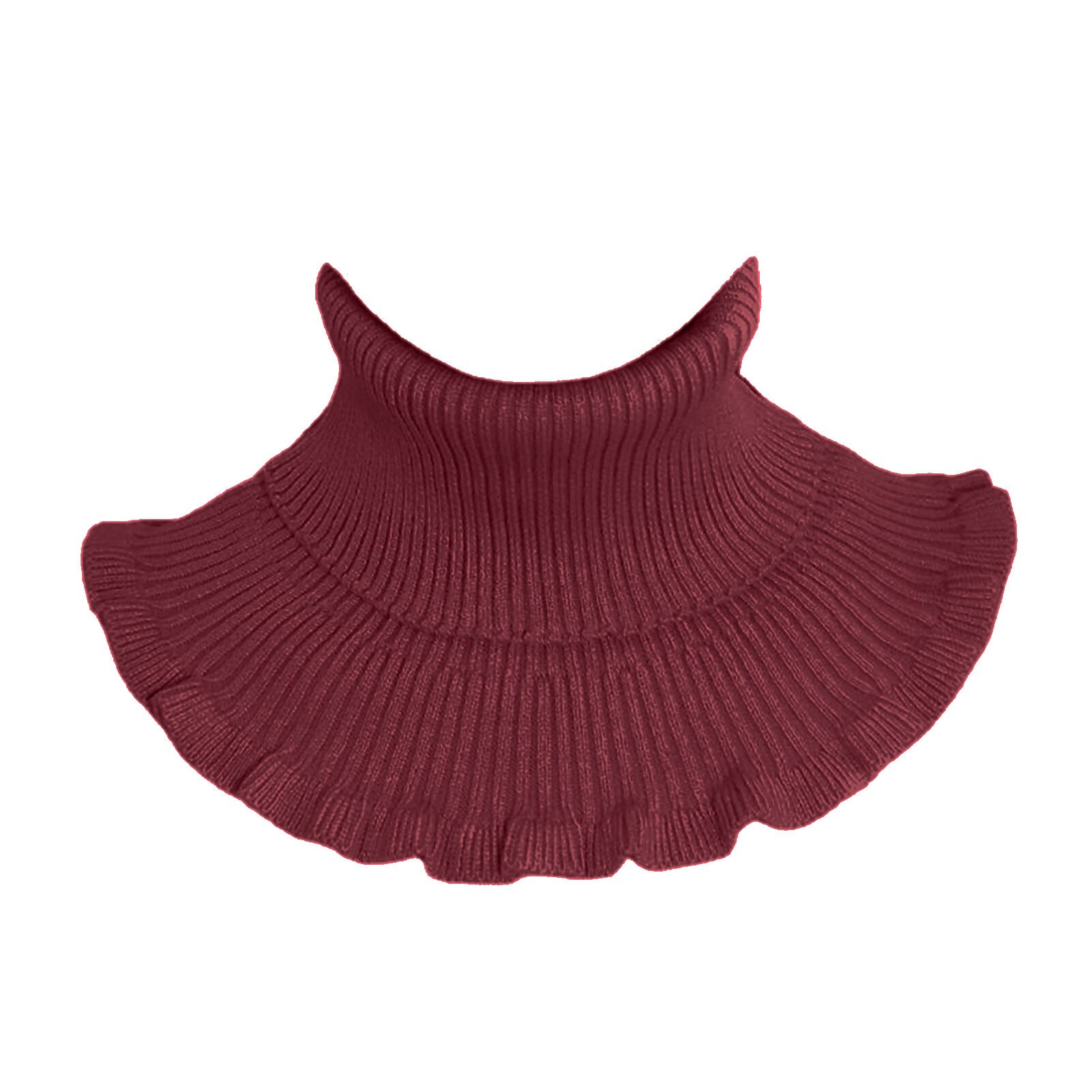 Collier à col roulé pour femme, couleur unie, écharpe tricotée respirante, guêtre de cou: Vin rouge
