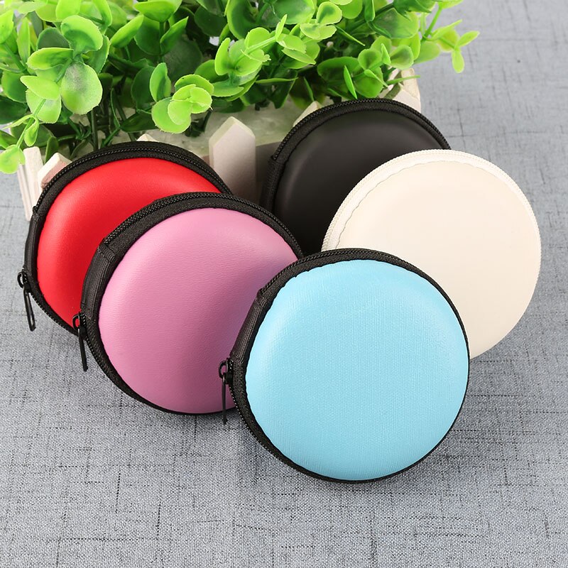 Draagbare Case Voor Case Hoofdtelefoon Mini Ritssluiting Ronde Opslag Harde Tas Vierkante Headset Doos Voor Reizen Kleine Opslag Object