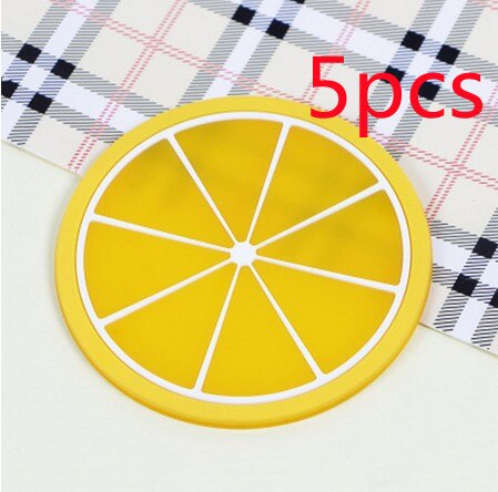Fruit Shape Cup Coaster Silicone Slip Insulation Pad Cup Mat Drink Holder Mug Stand Home Table Decorations Kitchen Accessory