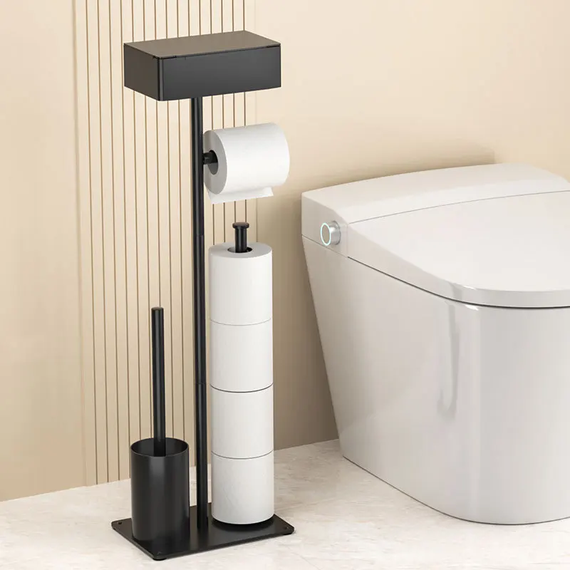 Free Standing Banheiro Toilet Paper Holder, Stand Organizadores, Aço Inoxidável com Base De Mármore, Toilet Brush, acessórios do banheiro