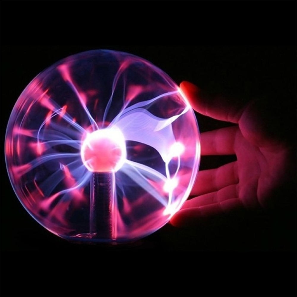 Kleurrijke Magische Kristallen Lamp Decoratie Tafel Licht Zwarte Basis Glas Plasma Ball Lightning Licht Met Usb Glitter Lamp