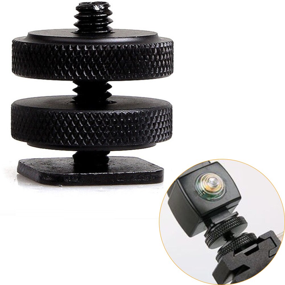 1/4" Dual Nuts Tripod Mount Screw to Flash Camera Shoe Adapter Tripod & Accessories P25 0.3