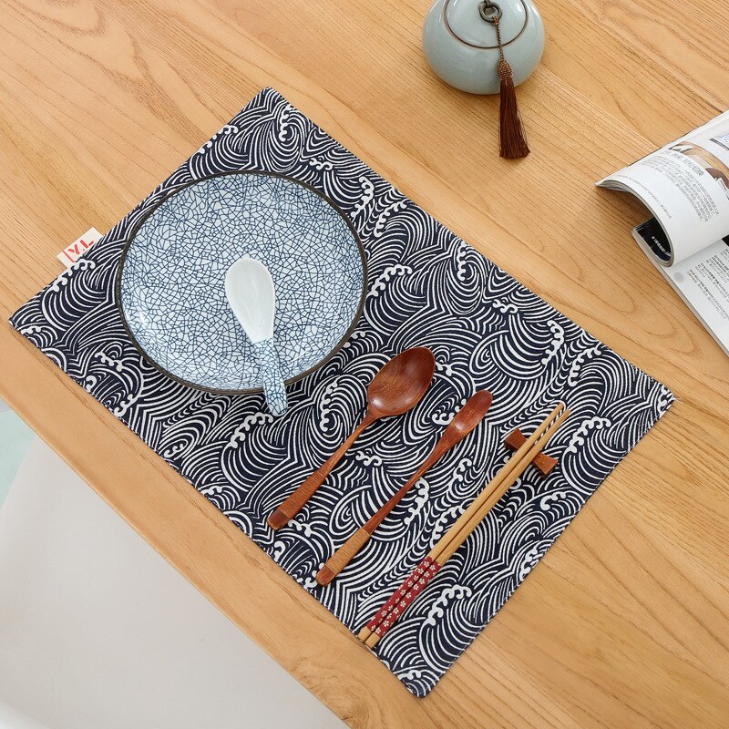 Estera de estilo japonés azul oscuro: Sea wave