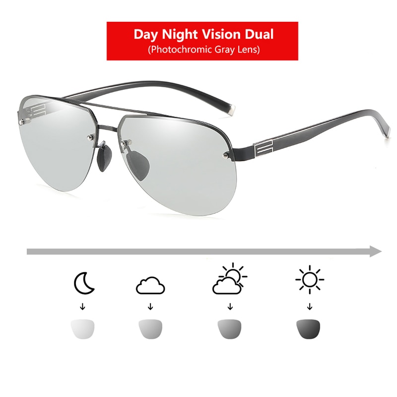 Sonnenbrille Neue Photochrome Sonnenbrille Männer Schild Nacht Vision Objektiv für Fahren Polarisierte Sonnenbrille UV400 Sonnenbrille