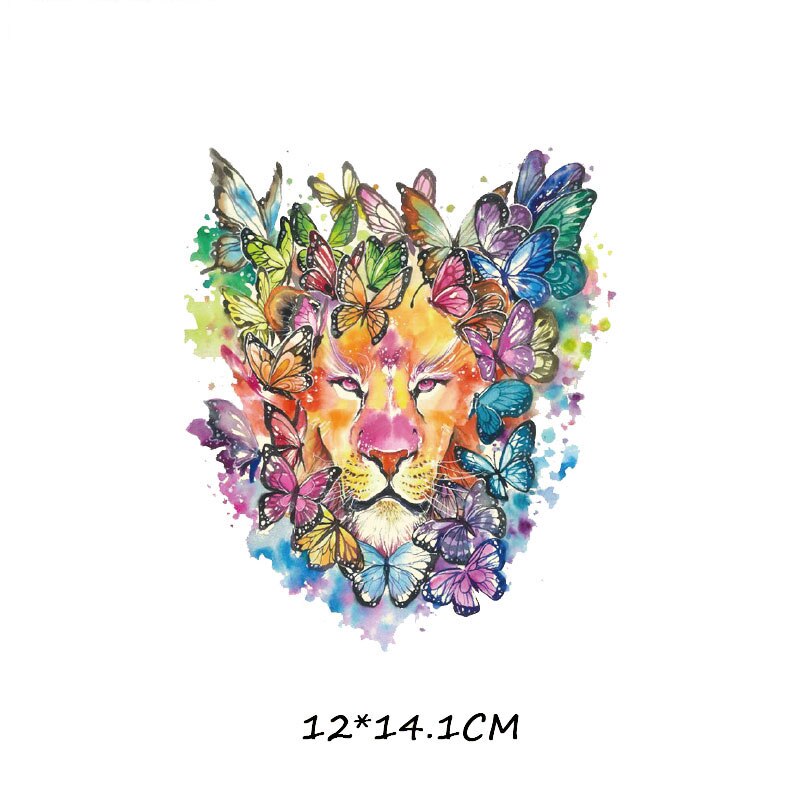 Top dieren stickers op kleding strijk patches voor kleding tijger leeuw applicaties kleding applicatie diy t-shirt badges print e: Zt0224