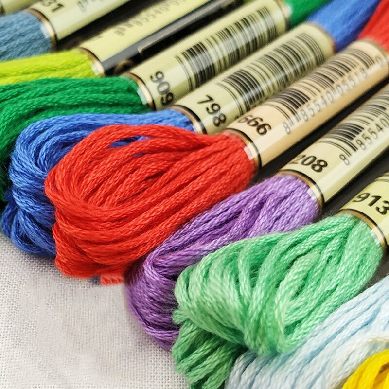 50pcs 8 Meters Embroidery DIY Silk line Cross Stitch Cotton Sewing Thread Floss Kit DIY Sewing Tools
