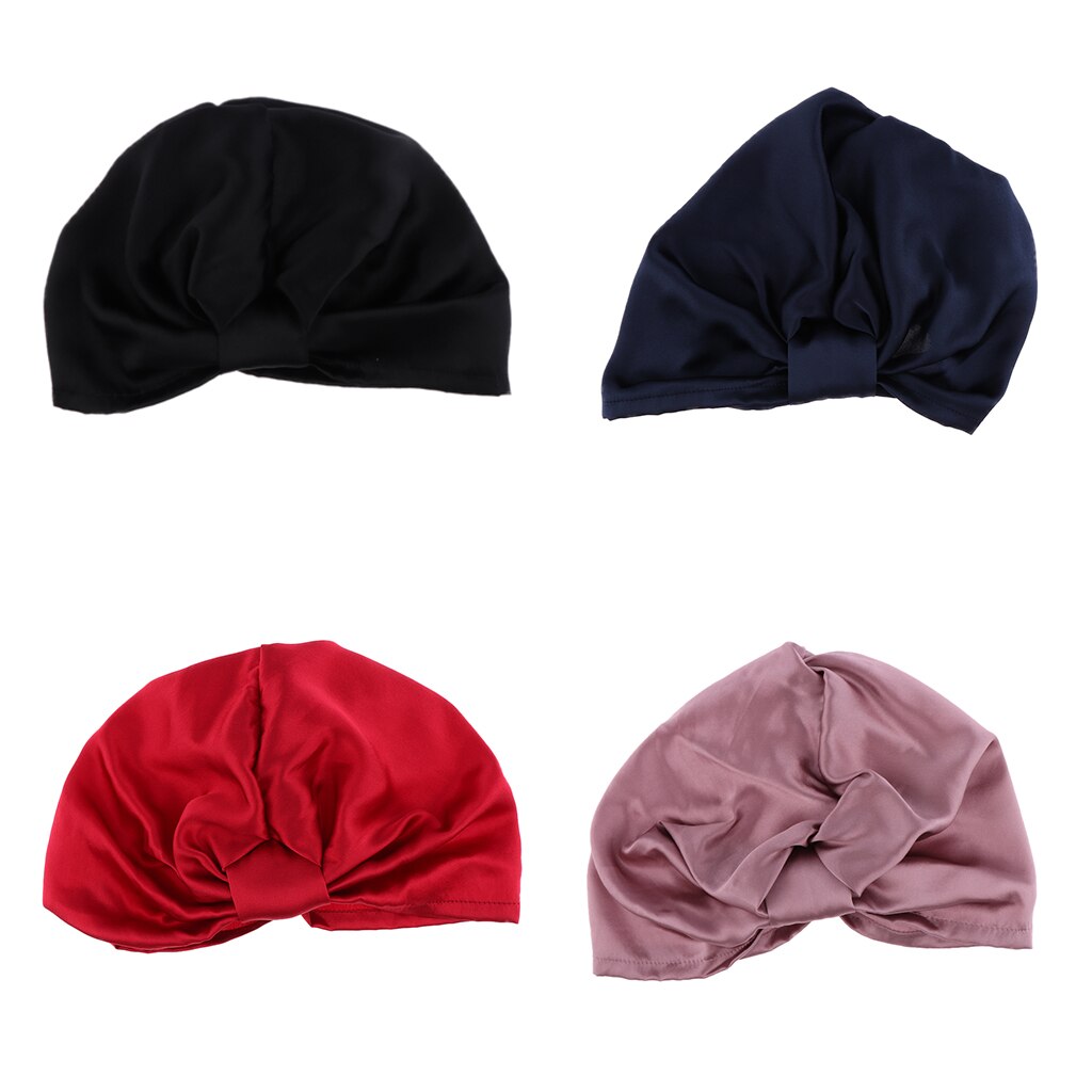 Silk Sleep Hat Wraps Night Cap Hair Care Bonnet Womens Hat