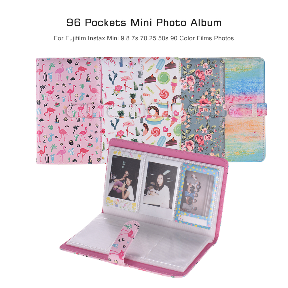 Para Fujifilm Instax Mini película 7 7s 8 9 25 50s 70 90, álbum 3 en 36/96, bolsillos, Mini caja de fotos Instant