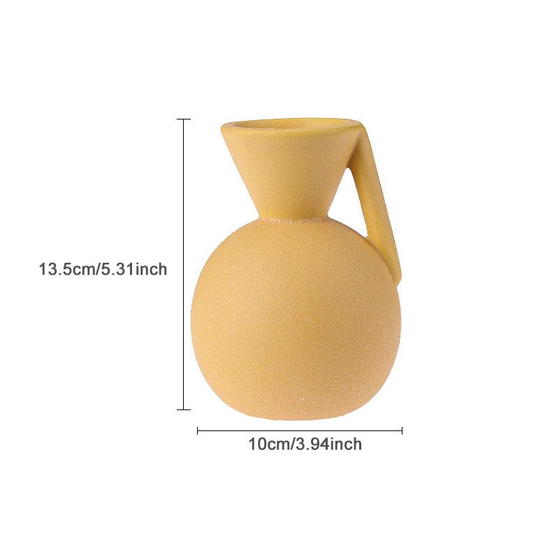 Scandinavische Stijl Geometrische Keramische Vaas Ornamenten Woonkamer Desktop Bloemstuk Container Bruiloft Vaas Voor Tafel Decoratie: C