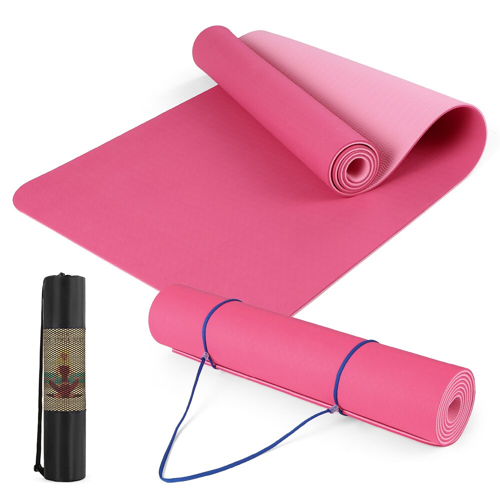 72x24IN Non-slip Yoga Mat TPE Eco Friendly Fitness Pilates Gymnastics Mat Carrying Strap and Storage Bag:  Color 3