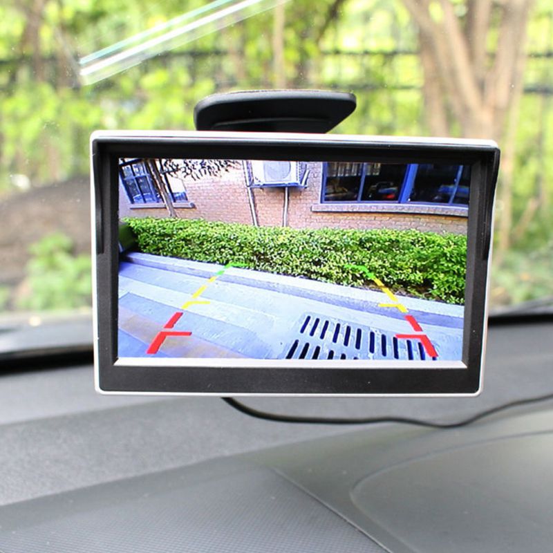 5 tommer lcd skærm skærm sugekop bil bagudvendt parkeringskamera
