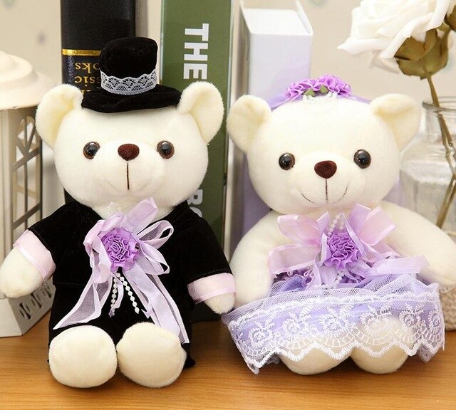 Ours en peluche pour couple, 2/20/40cm, poupée, de mariage, pour mariée et marié, de noël pour femmes et filles: 20CM C