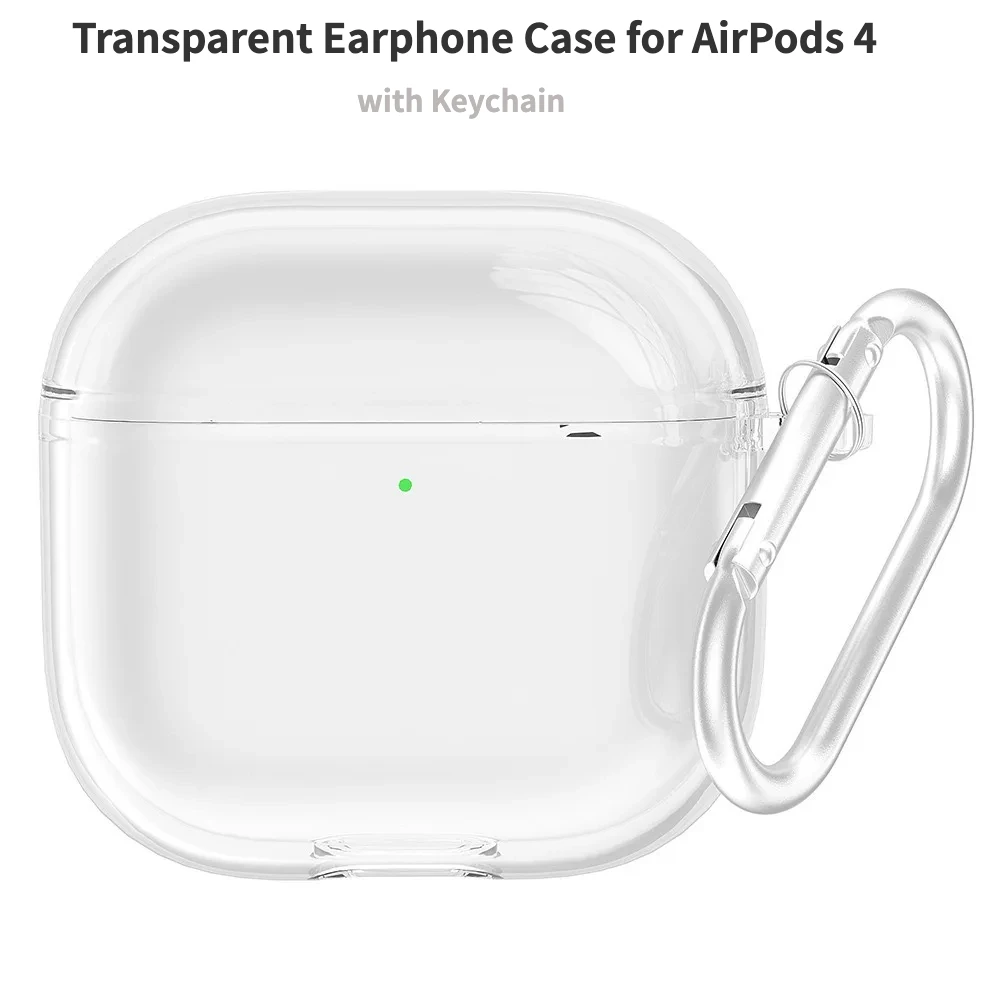 Transparente schutzhülle für airpods 4 mit schlüsselanhänger, kabellos, durchsichtig, weiche tpu-schutzhülle, stoßfest, für apple airpods 4 zubehör