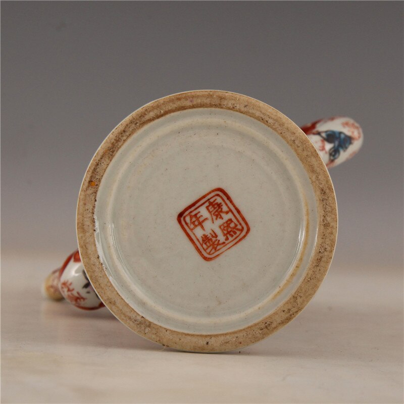 Kangxi year made pastel Dragon Phoenix flower pattern bamboo pot antique porcelain antique antique porcelain stock old items
