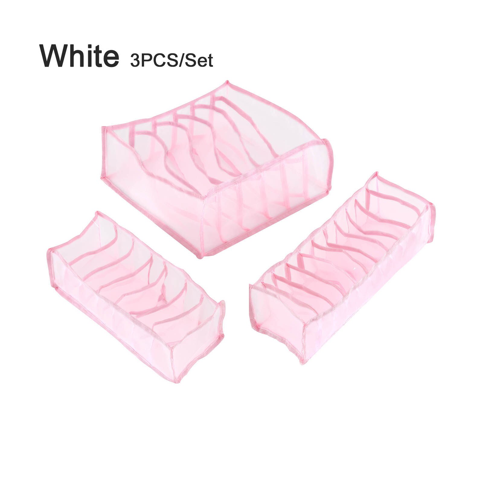 Foldable Drawer Dividers Storage Box Home Nylon Panty Drawer Closet Bed Organizers for Clothes Shoes Underwear Bra Socks Ties: Pink / 7 grids