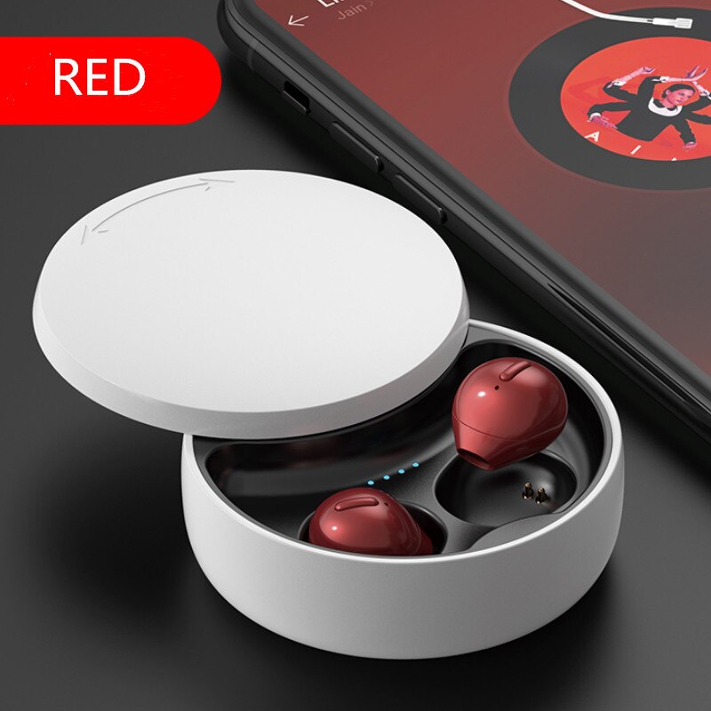 Ultra mini draadloze dual tws oordopjes  x21s verborgen kleine bluetooth onzichtbare oordopjes 3 uur muziek afspelen met oplaadcase: X21s rode