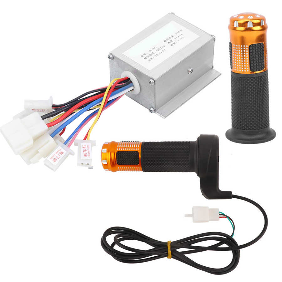 24V 250W Geborsteld Controller Twist Throttle Grip Kit Elektrische Fiets Scooter E-Bike Motor Speed Controller Throttle acceleraor