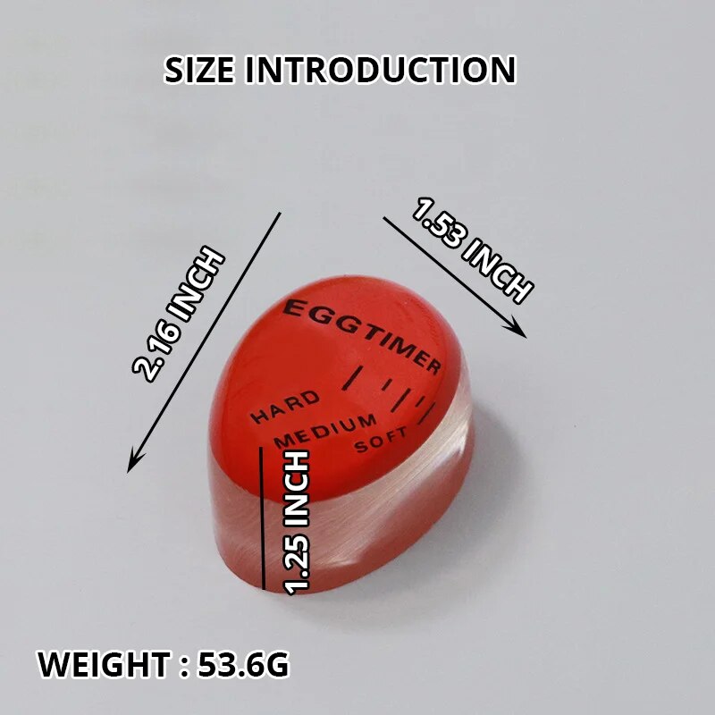 1pcs Egg Color Changing Timer Eco-Friendly Resin Egg Timer Red Timer Tools Yummy Soft Hard Boiled Eggs Cooking: Default Title
