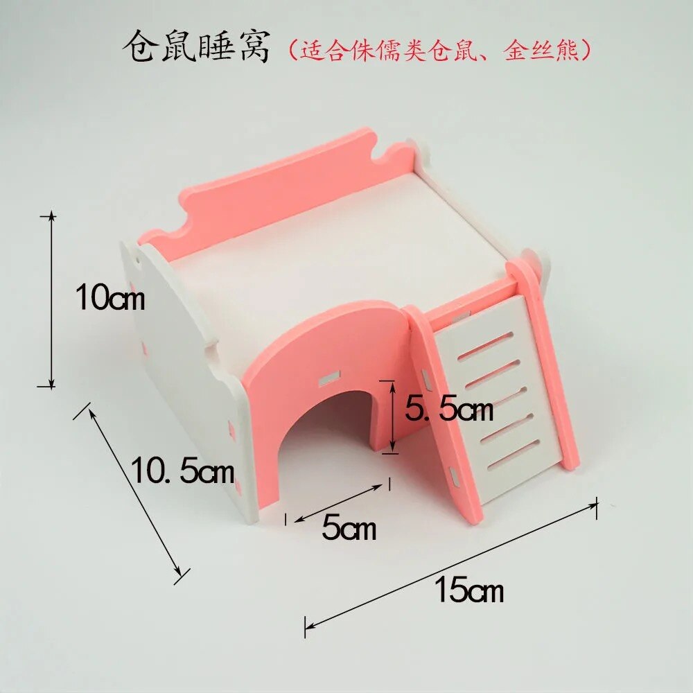 Maison pour hamster, nid, maison de couchage, fournitures en bois, mignon, mini, petit animal, lapin, hérisson, animal de compagnie, cabane en rondins: 6