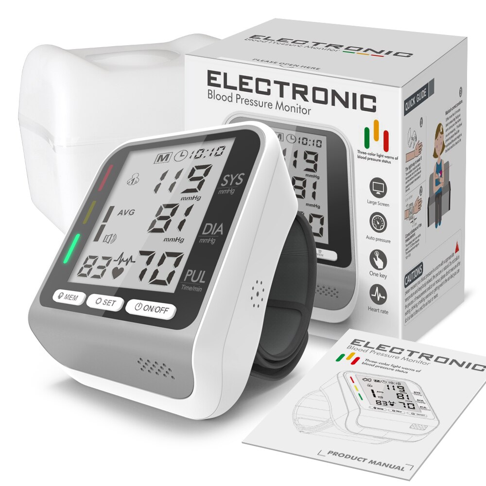 Digitale Arm Blutdruck Monitor тонометр BP hinterleuchtet Blutdruckmessgerät LCD Herz Bewertung Tonometer Tensiometer Gesundheit Pflege Gerät